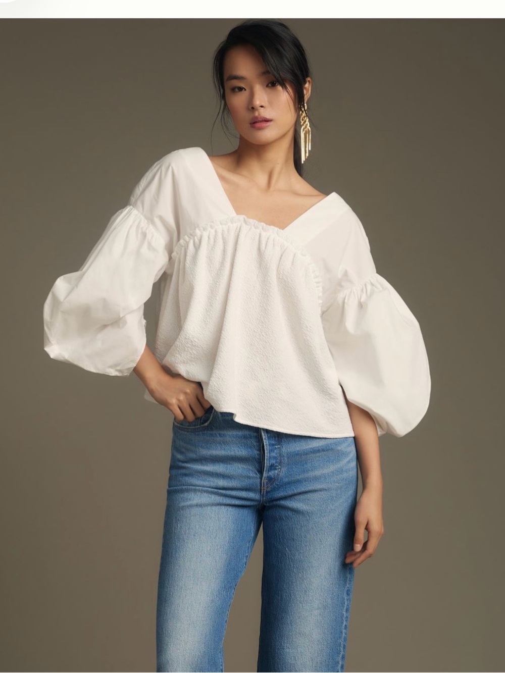 Anthropologie white blouse